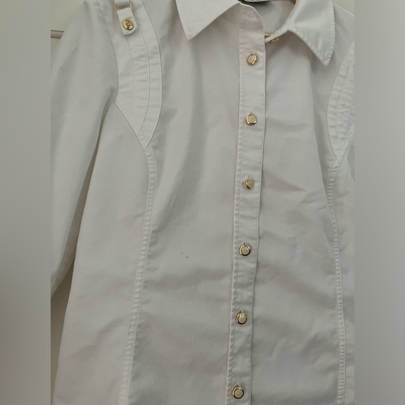 ST. JOHN SPORT By Marie Gray White Shirt/Jacket Sz. S cotton - Picture 6 of 10